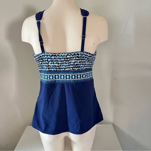 Christina Swimwear Women’s Navy and White Halter Swimsuit Top Size 14 - Picture 4 of 6